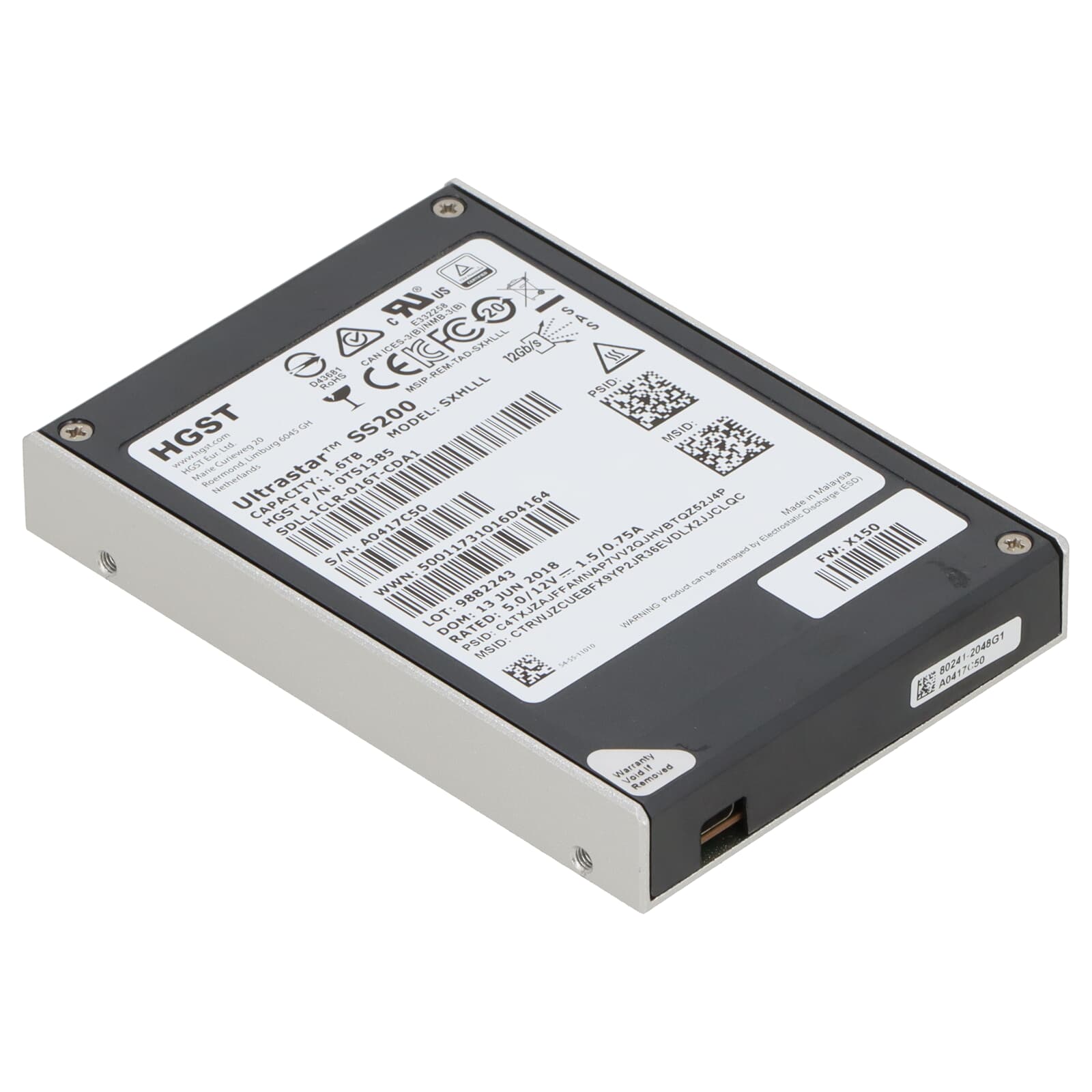 SSD HGST Ultrastar ความจุ 1.6TB สำหรับเซิร์ฟเวอร์