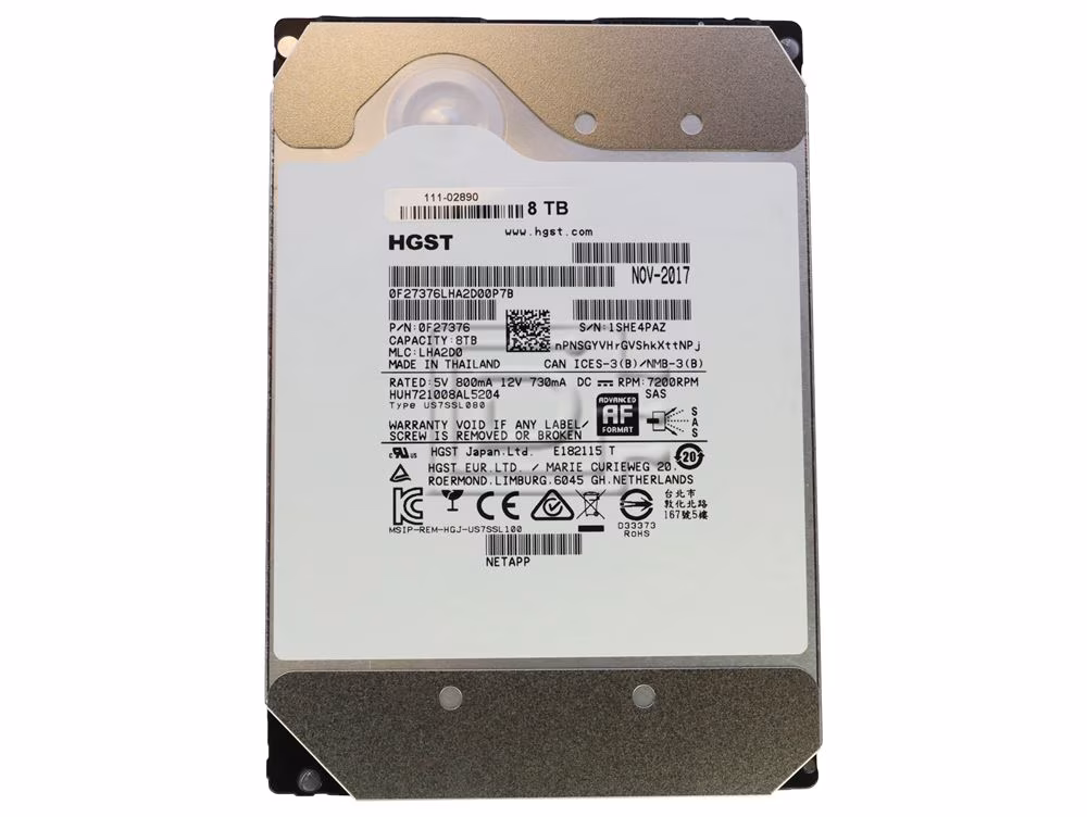 ฮาร์ดดิสก์ HGST Ultrastar ความจุ 8TB สำหรับเซิร์ฟเวอร์