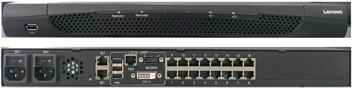 KVM Switch และชุดจอคอนโซล 1U ของ Lenovo และ IBM