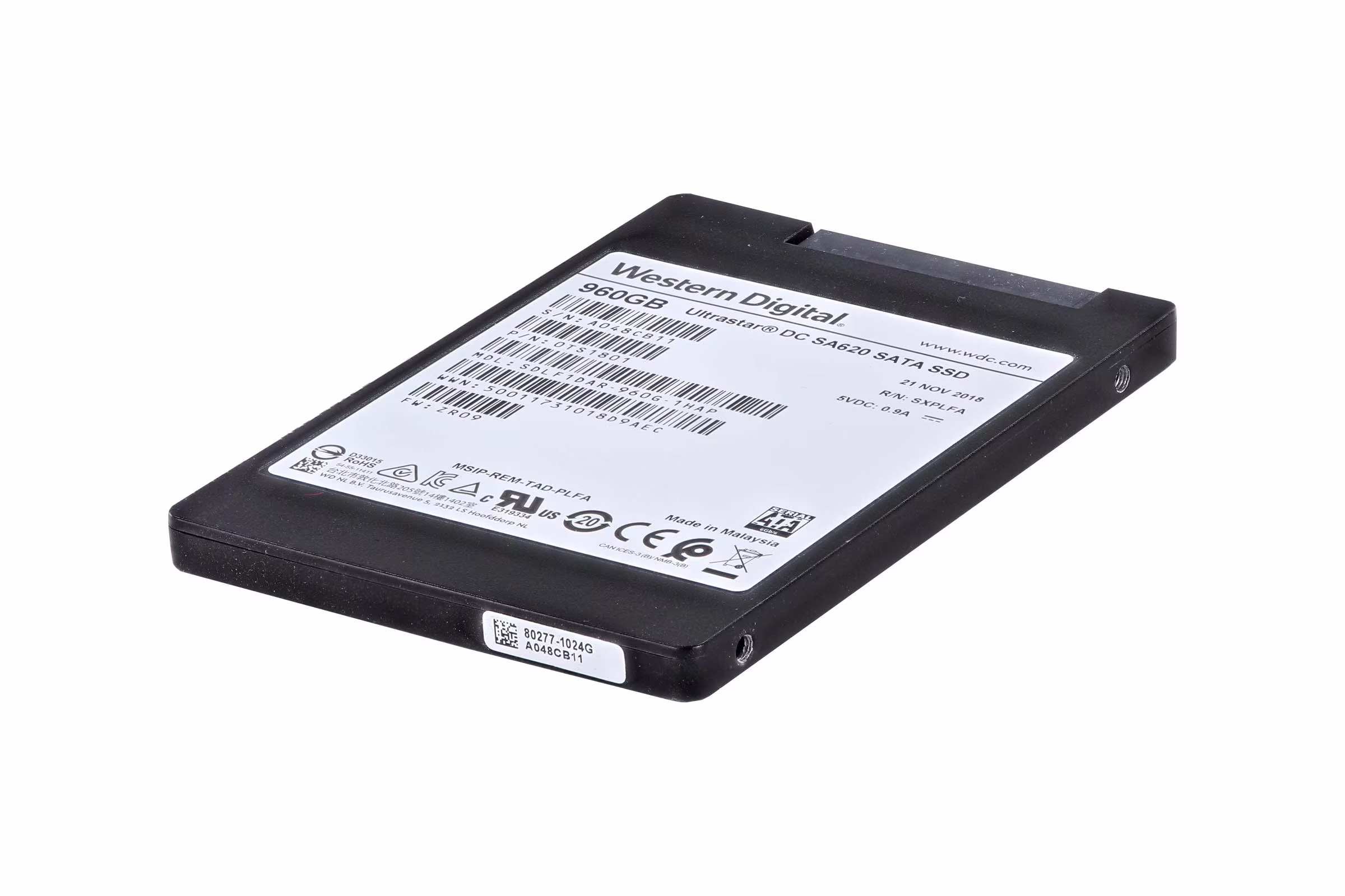 ฮาร์ดดิสก์และ SSD Western Digital ความจุ 960GB สำหรับเซิร์ฟเวอร์
