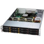 Supermicro SSG-621E-ACR12L 2U front-loading storage server with 12 hot-swap 3.5" SAS/SATA bays (6 optional NVMe) and PCIe 5.0