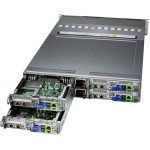 Supermicro SYS-621BT-HNC8R 2U 4-Node BigTwin with 3 hot-swap 3.5" NVMe/SAS/SATA Drives Per Node