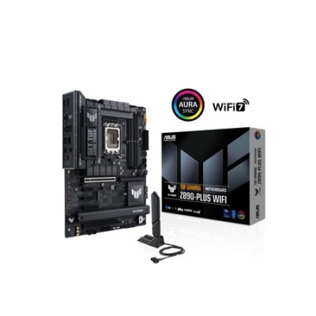 Asus TUF GAMING Z890-PLUS WIFI Intel Core Ultra CPU Z890 Chipset Socket LGA1851 4x DDR5 DIMM Slots 1x HDMI 1x DisplayPort 1x USB Type-C 4x SATA 6Gb/s Ports 1x 2.5Gb Ethernet 802.11be 2x2 Wi-Fi 7 ATX Gaming Desktop System Board (Motherboard)