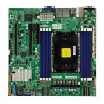 Supermicro X13SEM-TF Intel Xeon Scalable 4th 5th Gen Single Socket LGA4677 CPU 8x DDR5 DIMM 1.1V Slots 2x Ports 10GbE RJ-45 1x Port Gigabit Ethernet RJ-45 Dedicated IPMI LAN Micro-ATX Server Motherboard