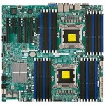 X9DRi-LN4F+ SuperMicro X9DRI-LN4F+ Dual Socket LGA 2011 Intel C602 Chipset Intel Xeon E5-2600/ E5-2600 v2 Series Processors Support DDR3 24x DIMM 4x SATA2 3.0Gb/s Enhanced Extended-ATX Server Motherboard