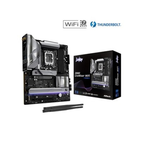 ASRock Z890 LIVEMIXER WIFI Intel Z890 Core Ultra CPU Socket LGA1851RL-ILM 4x DDR5 DIMM Slots 4x SATA 6Gb/s Connectors 1x HDMI 2.5 Gigabit LAN 10/100/1000/2500 802.11be 2x2 Wi-Fi 7 ATX System Board (Motherboard)